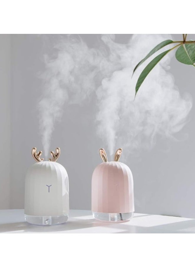 Spaceshoop Humidifier with Breathing Light, Mini Size Rabbit Humidifier for Bedroom Home Office Desktop 220ml with Timed auto Shutdown (Pink)  - Image 4