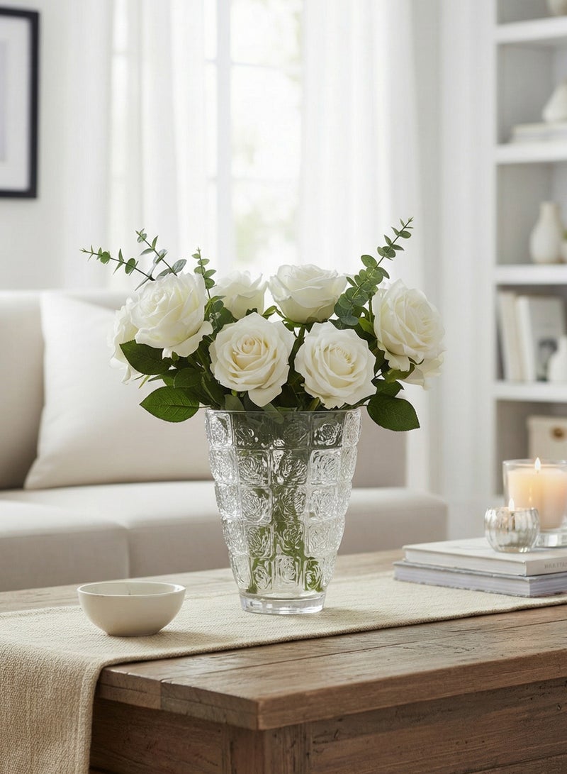 كريستال آرك مزهرية كريستالية حرفية - ديكور فاخر منحوت - قطعة مركزية عصرية مصنوعة يدويًا - هدية منزلية أنيقة - صناعة كريستالية رائعة - Image 4