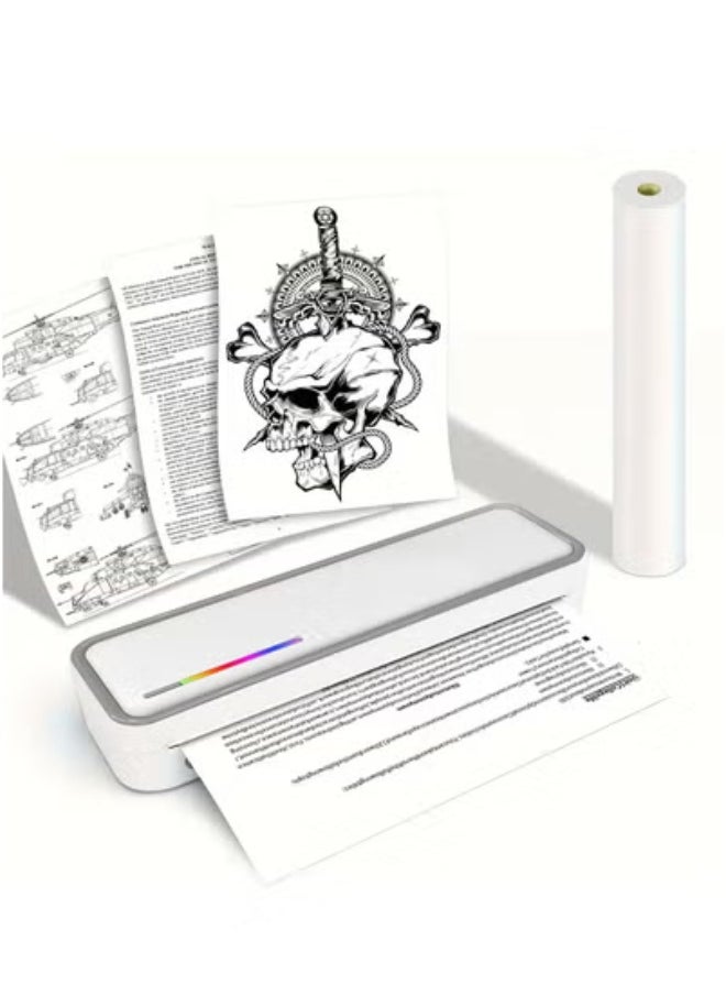 XiuWoo Portable Wireless Printer, Inkless, Support Roll Paper, Black Label Paper, Tattoo Paper, High Quality, Compatible with IOS, Android and Laptop, Suitable for Office, Home, School and Travel  - Image 1