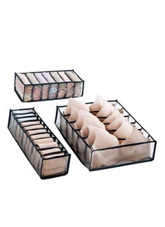 Y&D 3-Piece Drawer Style Thickened Underwear Storage Bag Dormitory Home Storage Box Mesh Socks Transparent Storage  - Image 1