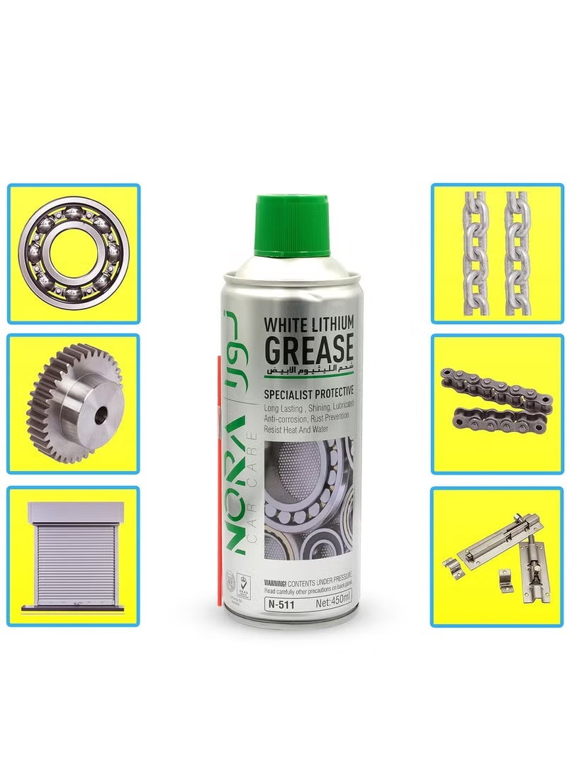 NORA 450ml White Lithium Grease for Anti-Corrosion and Lubrication N-511 - Image 2