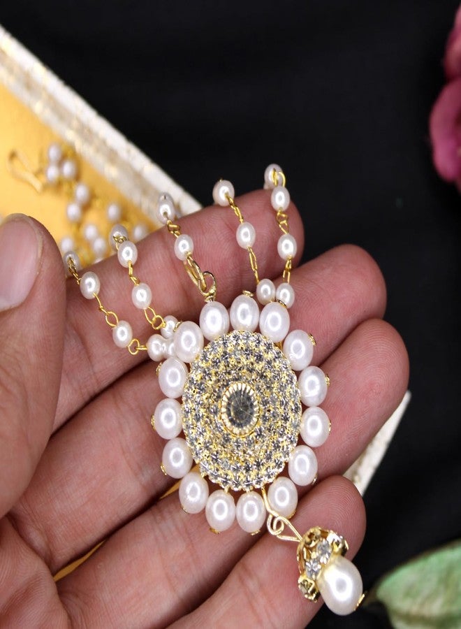 FULLY Gold Plated Nose Ring with Mathapatti For Wedding | Bridal Nose Ring/Nath without Piercing Nose Pin for Women and Girls - Image 3