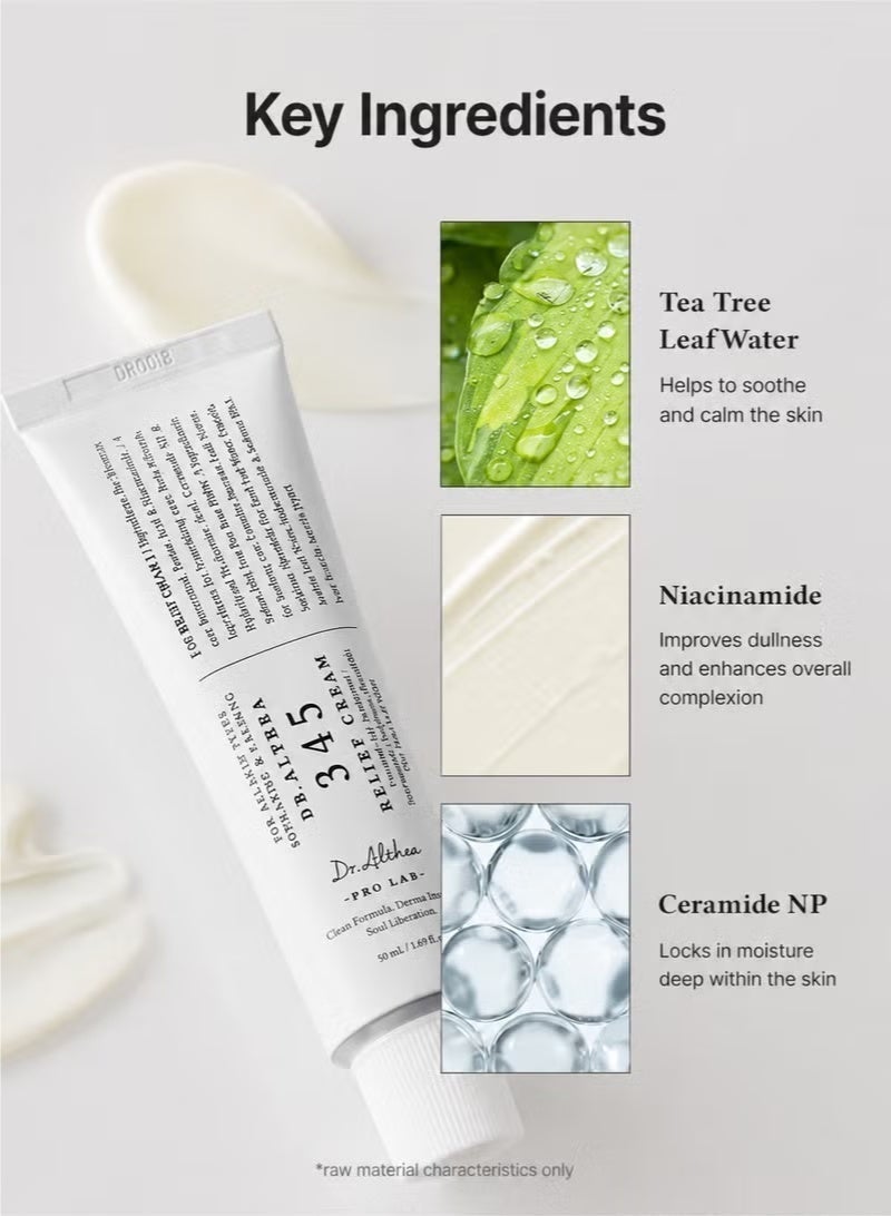 Dr.Althea 345 Relief Cream - Soothing Face Moisturizer with Niacinamide & Panthenol | Blemish Care, Hydration & Redness Relief | Vegan Korean Skincare for All Skin Types | 50ml - Image 5