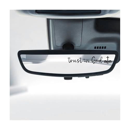 DXNQ Trust in God Rearview Mirror Decals Automotive Vinyl Rear View Mirror Decorative Stickers Waterproof Trust in God Stickers for Car Truck Laptop Car Accessories 2PCSBlackStyle 2 - Image 1