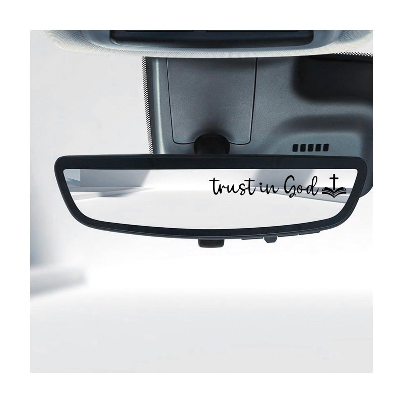 DXNQ Trust in God Rearview Mirror Decals Automotive Vinyl Rear View Mirror Decorative Stickers Waterproof Trust in God Stickers for Car Truck Laptop Car Accessories 2PCSBlackStyle 2 - Image 3