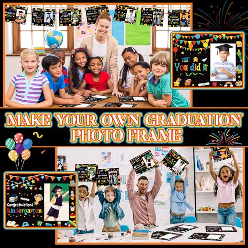 Memorywuu 40 Pcs Kindergarten Graduation Picture Frames My First Graduation Paper Photo Frame Gifts Cardboard 2025 Pre-k Preschool Photo Display for Kids Children Congrats Grad Decor(Dark Color) - Image 5