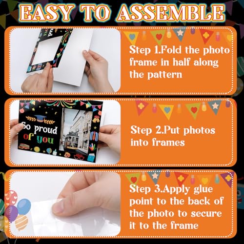 Memorywuu 40 Pcs Kindergarten Graduation Picture Frames My First Graduation Paper Photo Frame Gifts Cardboard 2025 Pre-k Preschool Photo Display for Kids Children Congrats Grad Decor(Dark Color) - Image 4