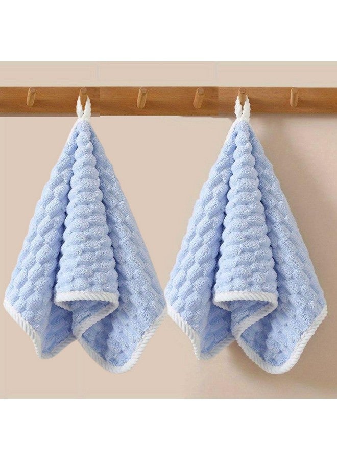 Linear منشفة يد ميكروفايبر خطية / منشفة صغيرة / منشفة وجه / منشفة للرجال والنساء والأطفال / مناشف فائقة النعومة، ماصة وسريعة الجفاف للجيم والسفر 300 غم (أزرق) - Image 1