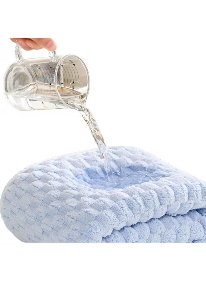 Linear منشفة يد ميكروفايبر خطية / منشفة صغيرة / منشفة وجه / منشفة للرجال والنساء والأطفال / مناشف فائقة النعومة، ماصة وسريعة الجفاف للجيم والسفر 300 غم (أزرق) - Image 2