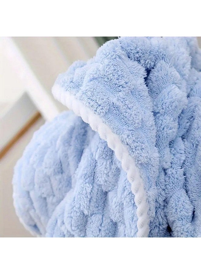 Linear منشفة يد ميكروفايبر خطية / منشفة صغيرة / منشفة وجه / منشفة للرجال والنساء والأطفال / مناشف فائقة النعومة، ماصة وسريعة الجفاف للجيم والسفر 300 غم (أزرق) - Image 5