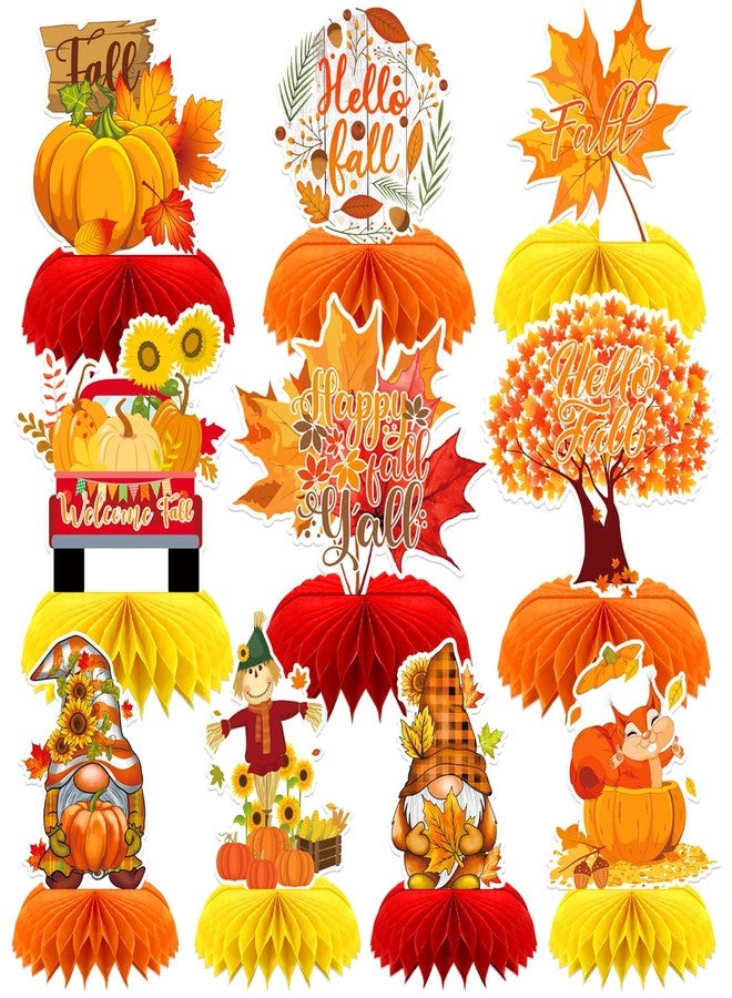 DTOFOOT Fall Party Decorations,10 Pcs Fall Table Decorations Honeycomb Centerpieces Fall Table Centerpieces for Thanksgiving Table Decor Fall Autumn Centerpieces for Tables - Image 1