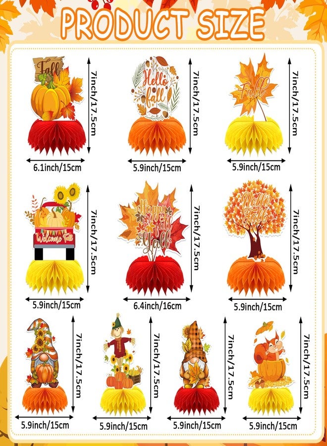 DTOFOOT Fall Party Decorations,10 Pcs Fall Table Decorations Honeycomb Centerpieces Fall Table Centerpieces for Thanksgiving Table Decor Fall Autumn Centerpieces for Tables - Image 2
