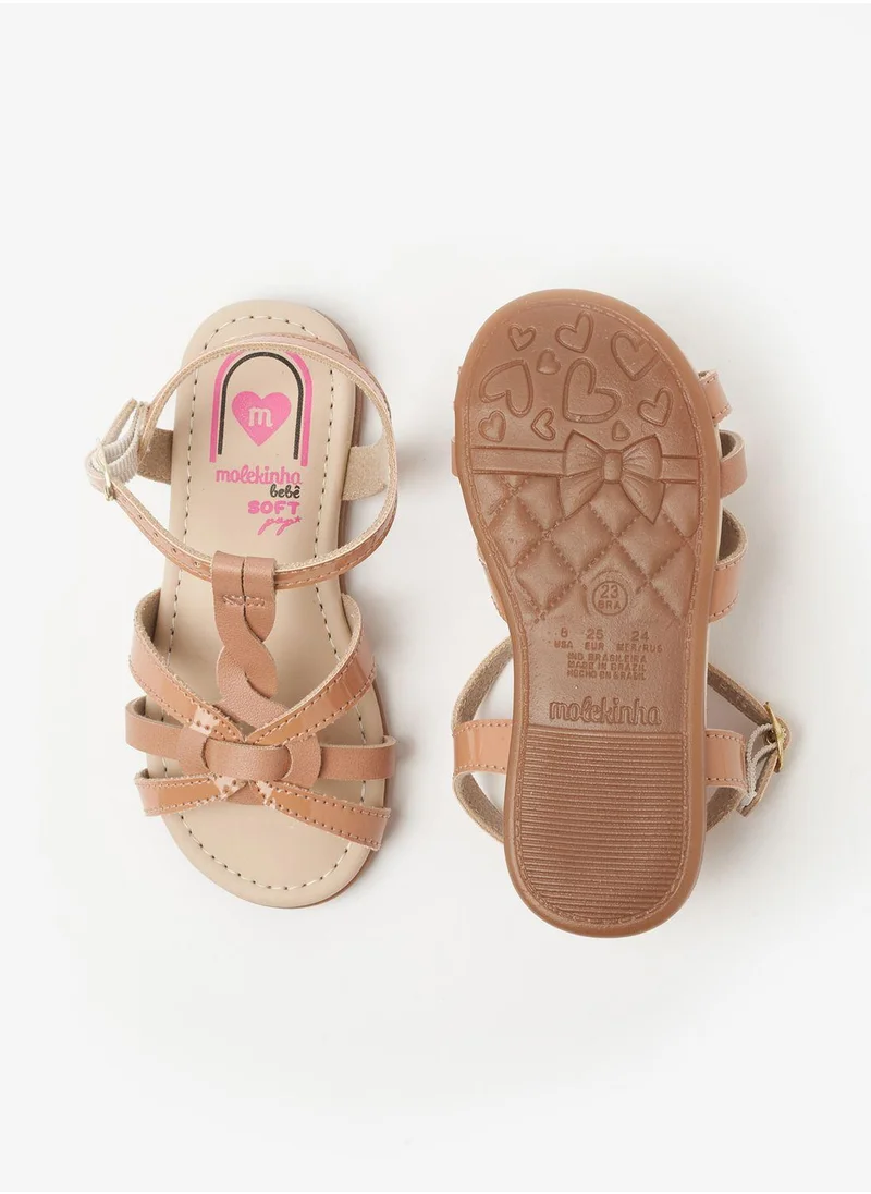 MOLEKINHA Infant Pearl Back Strap Sandals