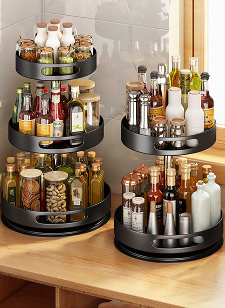 Perfii Rotating Kitchen Spice Rack - Multi-Functional with Round Corner Seasoning and Condiments Organizer for Kitchen and Home Space Saving - Image 5