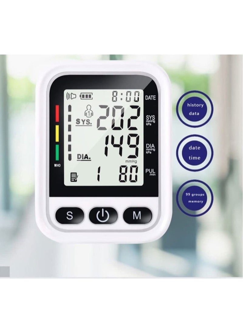 DMG TECH - Blood Pressure Monitor LCd Display Fully Automatic Accurate Readings Wrist Upper Arm Blood Pressure Monitor Automatic BP Cuff with 2 Users 99 Memory Voice Prompt Irregular Heartbeat Detection - Image 1