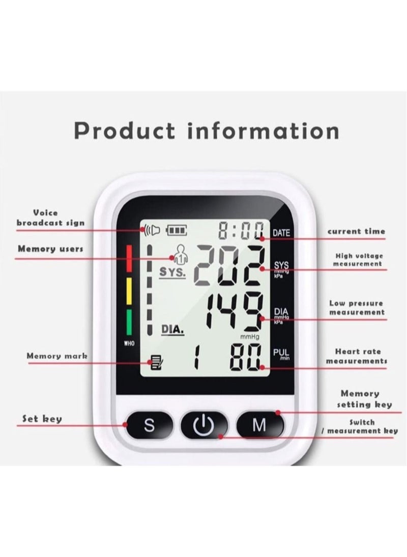 DMG TECH - Blood Pressure Monitor LCd Display Fully Automatic Accurate Readings Wrist Upper Arm Blood Pressure Monitor Automatic BP Cuff with 2 Users 99 Memory Voice Prompt Irregular Heartbeat Detection - Image 1