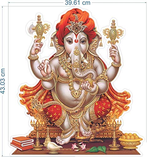 Rangoli Vinyl Religious Wall Sticker Multicolour Vinyl Medium Size 40cm or 50 cm Pack of 1 Sticker, Standard (Ganesha ji Modern Art 72) - Image 3