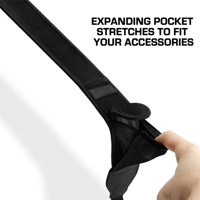 USA GEAR TrueSHOT Neck Strap Neoprene Camera Straps - Padded Camera Strap, Pockets, and Quick Release Buckles - Compatible with Canon, Nikon, Sony and More DSLR and Mirrorless Cameras (Black) - Image 5