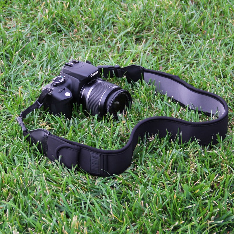 USA GEAR TrueSHOT Neck Strap Neoprene Camera Straps - Padded Camera Strap, Pockets, and Quick Release Buckles - Compatible with Canon, Nikon, Sony and More DSLR and Mirrorless Cameras (Black) - Image 3