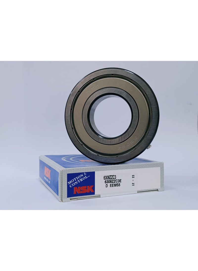 NSK محمل كروي ذو أخدود عميق NSK 6308ZZC3 - محمي بغطاء معدني - 40×90×23 مم - Image 2