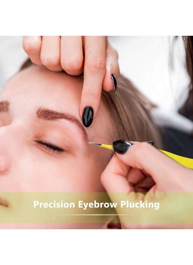 Mudder 3 Pieces Pointed Tweezers Ingrown Hair Tweezers Precision Needle Nose Pointed Tweezers Stainless Steel Blackhead Remover for Eyebrow Hair Facial Hair Removal (Black Yellow Green)  - Image 5