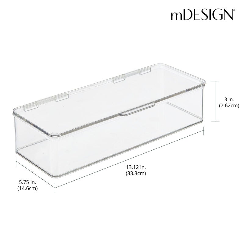 mDesign BBQ Grill Accessories Organizer Box for Cooking Utensils - Clear - Image 3