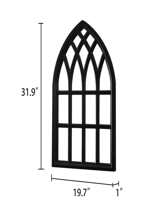 Sintosin Vintage Black Arched Window Frame Wall Decor 20 X 32 Inch, Hanging Wood Frame Rustic Cathedral Wall Decor for Living Room Bedroom Hallway Halloween Thanksgiving Christmas - Image 2