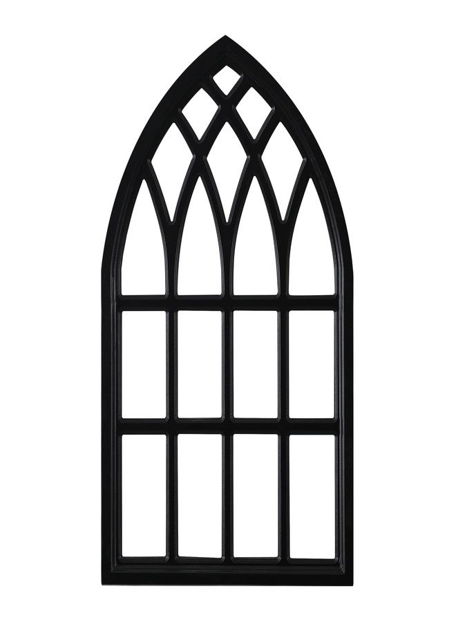Sintosin Vintage Black Arched Window Frame Wall Decor 20 X 32 Inch, Hanging Wood Frame Rustic Cathedral Wall Decor for Living Room Bedroom Hallway Halloween Thanksgiving Christmas - Image 1