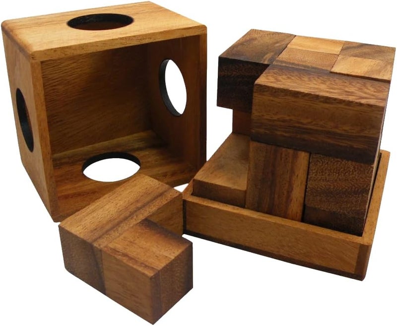 Winshare Puzzles and Games Soma Cube Wooden Puzzle with 50 Playing Cards - 3D Brain Teaser - Image 3