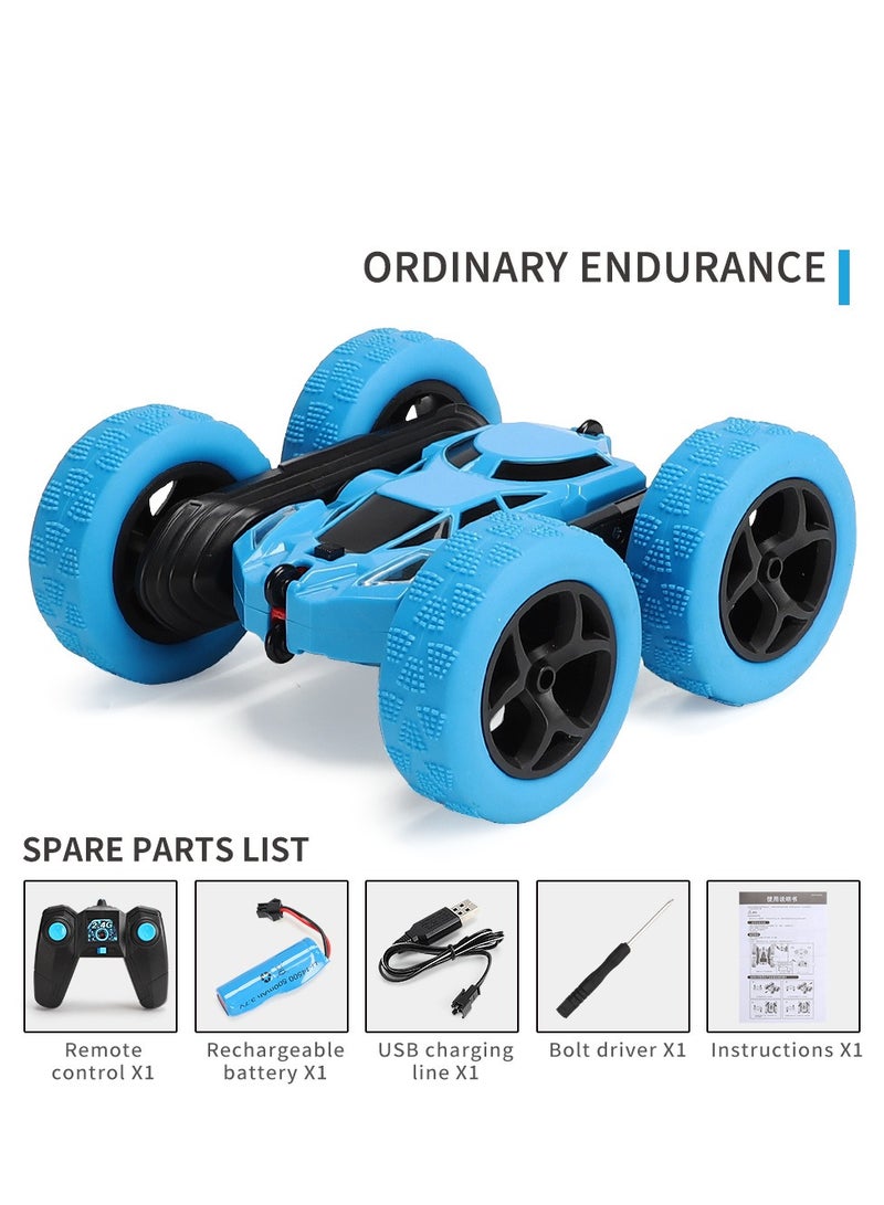 Remote control car double-sided 360° rotation four-wheel drive remote control car with front lights 2.4GHz electric racing stunt toy car off-road stunt car rechargeable toy car suitable for boys  - Image 1