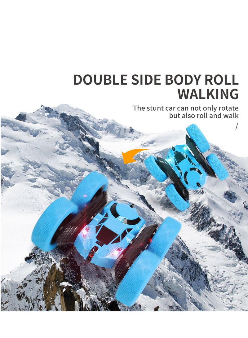 Remote control car double-sided 360° rotation four-wheel drive remote control car with front lights 2.4GHz electric racing stunt toy car off-road stunt car rechargeable toy car suitable for boys  - Image 2