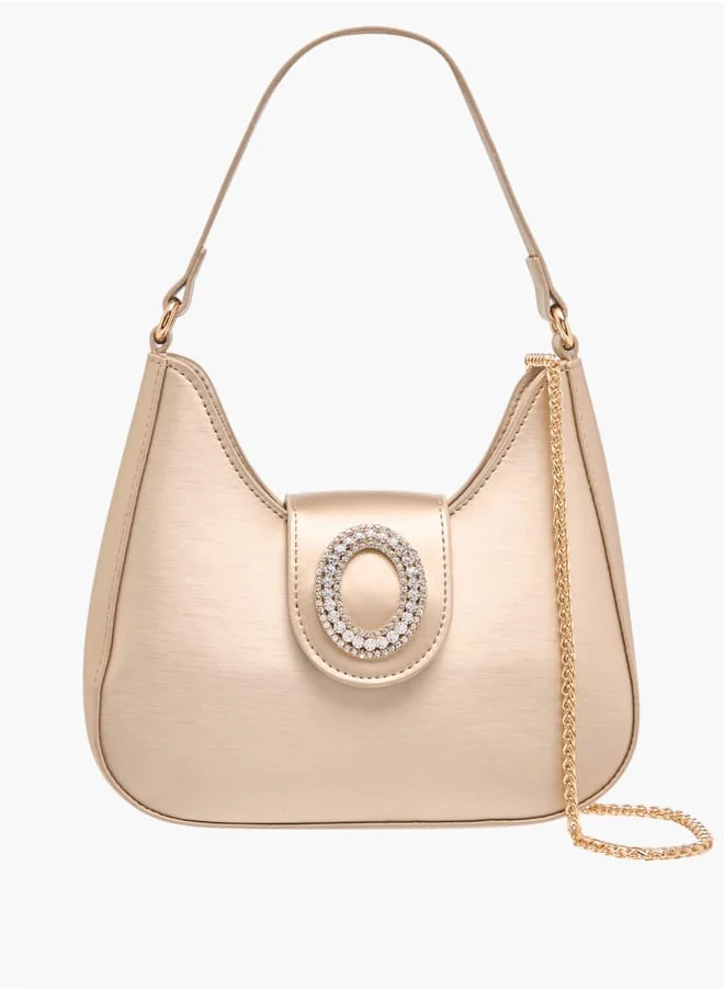 فلورا بيلا من شو إكسبرس Womens Embellished Shoulder Bag With Magnetic Button Closure