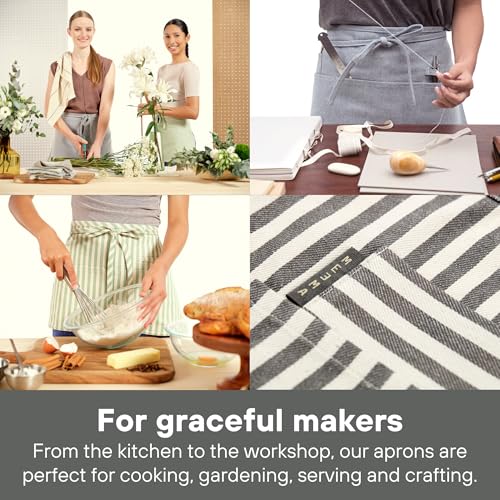 MEEMA Waist Apron with 3 Pockets | Waitress Apron | Waitress Apron with Pockets | Half Aprons With Pockets | Server Aprons Women - Image 3