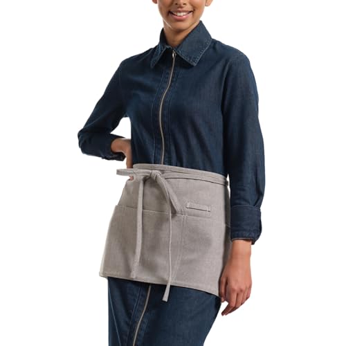 MEEMA Waist Apron with 3 Pockets | Waitress Apron | Waitress Apron with Pockets | Half Aprons With Pockets | Server Aprons Women - Image 1