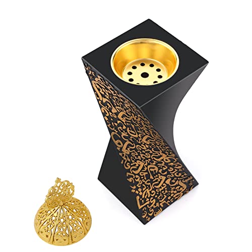 TERSCHELLING, Resin Incense Burner Bakhoor Incense Burner Charcoal Incense Burner Yoga Spa Aromatherapy Office Home Decor Black - Image 2