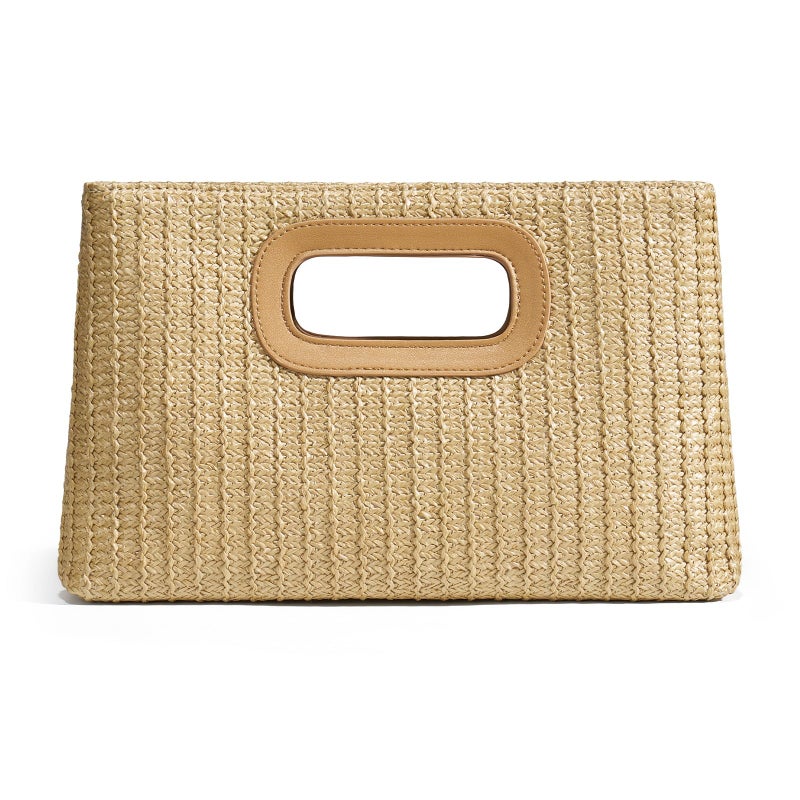 CHUNLI Chic Straw Clutch Purses for Women with Top Handle Summer Bag, Ideal Vacation Handbags and Woven Boho Beach Bags - Image 1