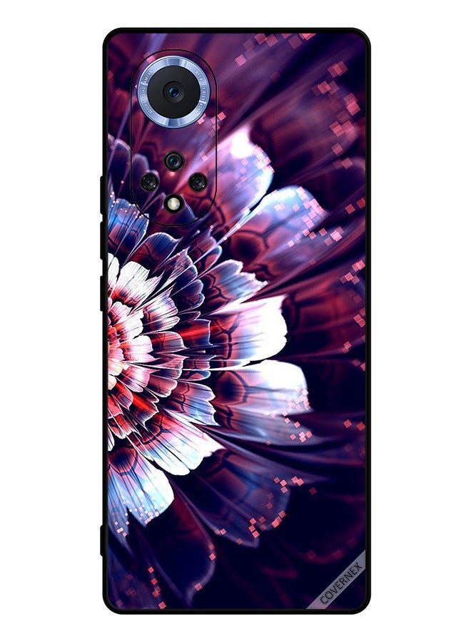 Protective Case Cover For Honor 50 Pro Reflected Big Flower On Left Side