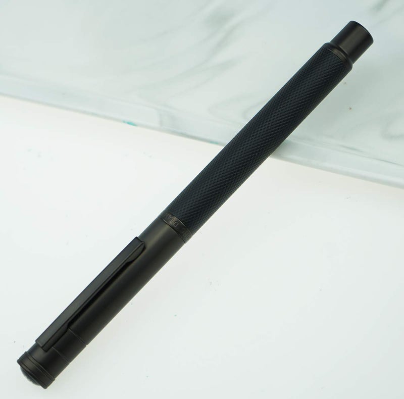 erofa Hongdian Black Forest Fountain Pen Titanium Black Bent Nib Beautiful Tree Texture Calligraphy Gift Pen - Image 5