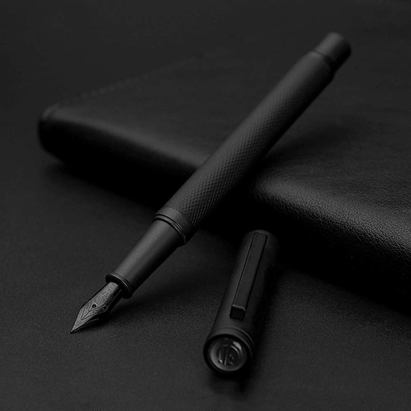 erofa Hongdian Black Forest Fountain Pen Titanium Black Bent Nib Beautiful Tree Texture Calligraphy Gift Pen - Image 2