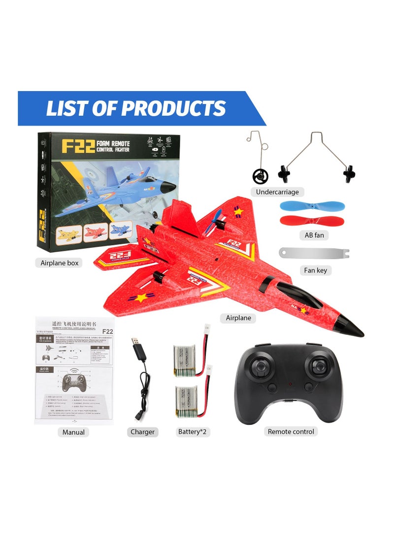AROAQ RC Airplane F22 Land and Air Remote Control Glider RC Aircraft Jet with LED Lights Foam plane Children toys  - Image 1