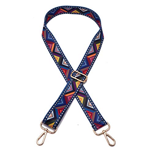 ZOOEASS Wide Shoulder Strap Adjustable Replacement Belt Guitar Style Crossbody Bag Handbag Strap Multicolor Canvas Straps(Wide:1.4in) (Film pattern) - Image 1