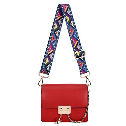 ZOOEASS Wide Shoulder Strap Adjustable Replacement Belt Guitar Style Crossbody Bag Handbag Strap Multicolor Canvas Straps(Wide:1.4in) (Film pattern) - Image 4