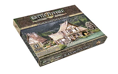 Battle Systems Modular Fantasy Scenery Perfect for Roleplaying and Wargames Multi Level Tabletop Terrain for 28mm Miniatures Colour Printed Model Diorama DND Warhammer Blacksmiths Forge - Image 1