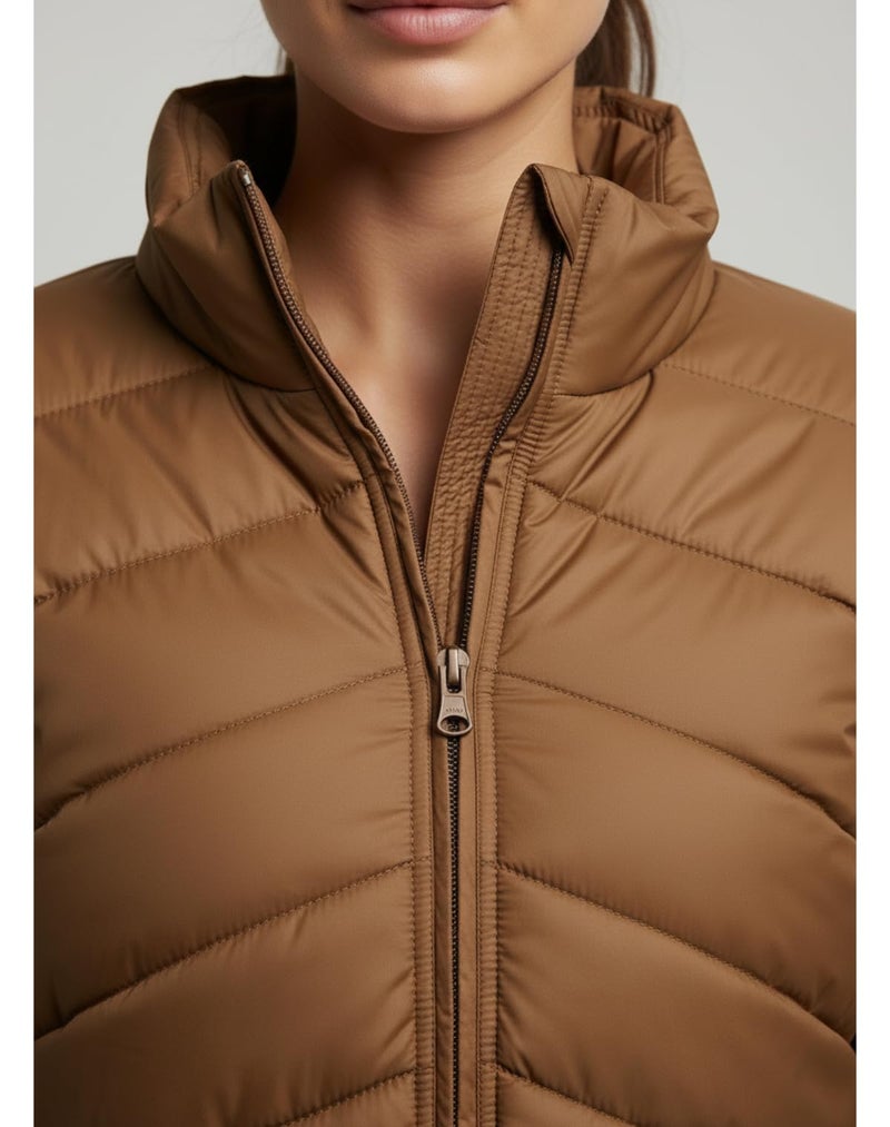 FYLTR Women's Puffer Jacket Stand alone collar, Coffee, S - Image 5