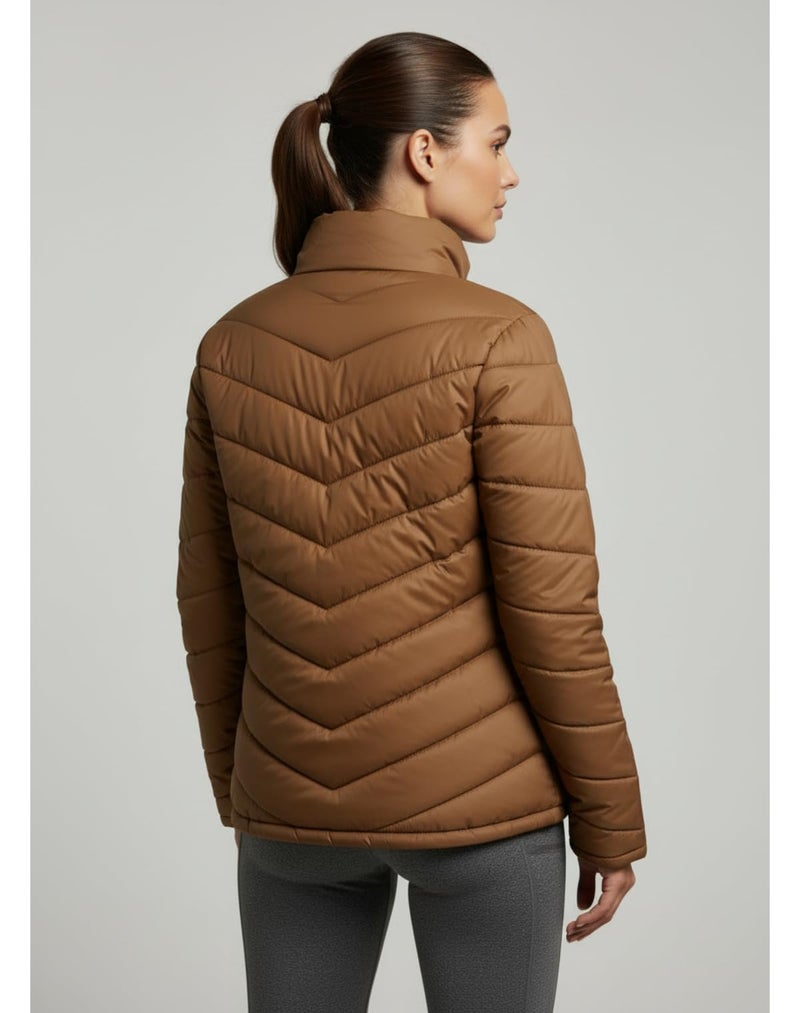 FYLTR Women's Puffer Jacket Stand alone collar, Coffee, S - Image 4