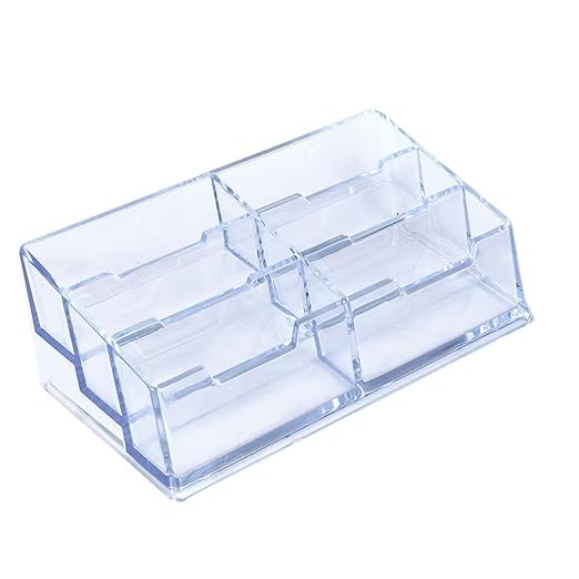 SNDIA Acrylic Business Card Holder Visiting Card Stand Organizer Clear Card Holder Display Stand for Office (Transparent) (6 Tier), 5.8 X 5.8 X 11.5 cm - Image 1