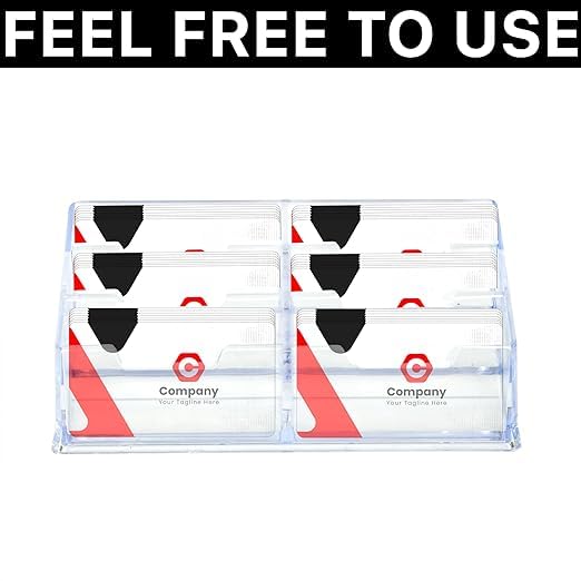 SNDIA Acrylic Business Card Holder Visiting Card Stand Organizer Clear Card Holder Display Stand for Office (Transparent) (6 Tier), 5.8 X 5.8 X 11.5 cm - Image 5