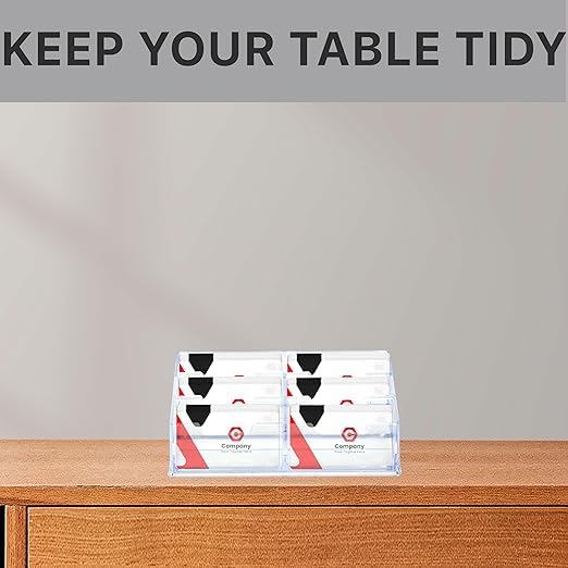 SNDIA Acrylic Business Card Holder Visiting Card Stand Organizer Clear Card Holder Display Stand for Office (Transparent) (6 Tier), 5.8 X 5.8 X 11.5 cm - Image 3