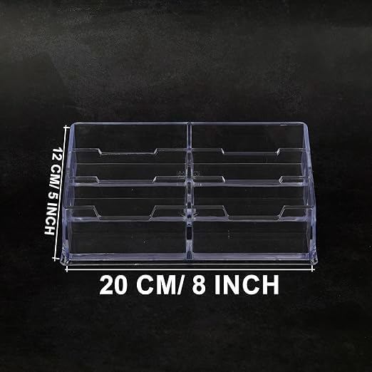 SNDIA Acrylic Business Card Holder Visiting Card Stand Organizer Clear Card Holder Display Stand for Office (Transparent) (6 Tier), 5.8 X 5.8 X 11.5 cm - Image 2