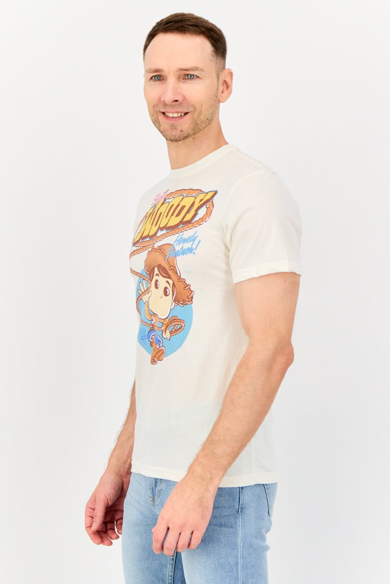 Funko تي شيرت قصير الأكمام للرجال من قصة لعبة 4 مع مجموعة شخصية شريف وودي الفينيل، متعدد الألوان - Image 2